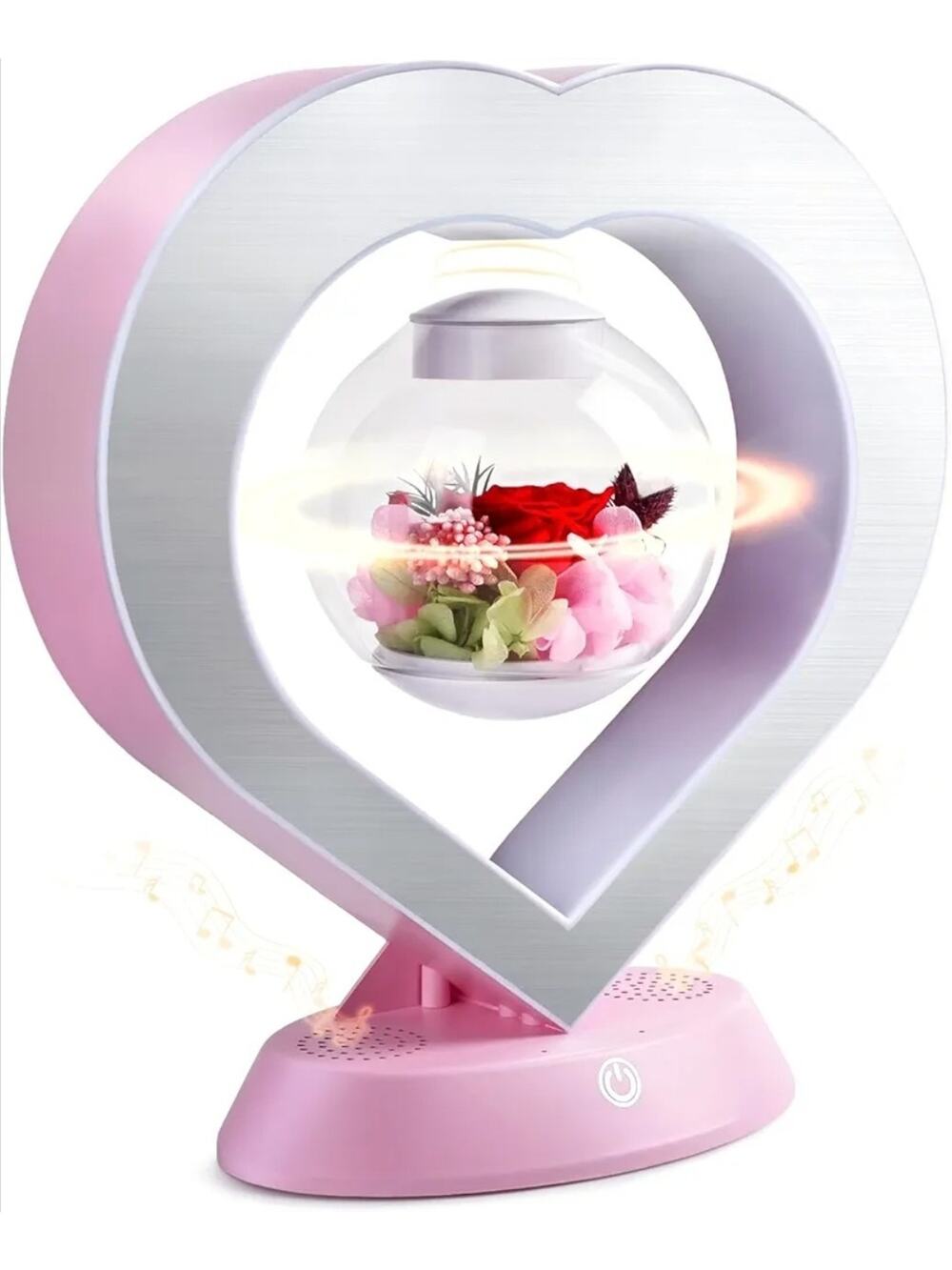 Love Lin Heart Flower Levitating Bluetooth Speaker Wireless with LED Light New